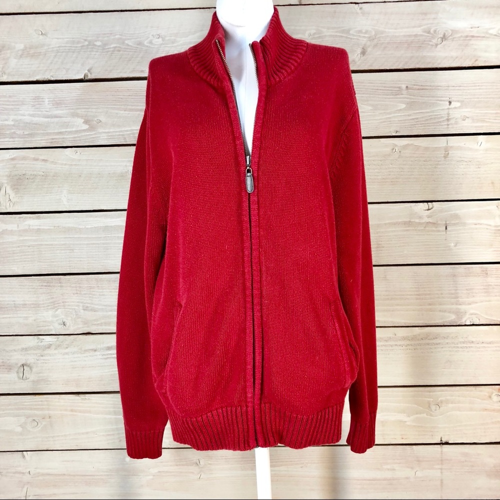 LL Bean Vintage Red Zipper Sweater